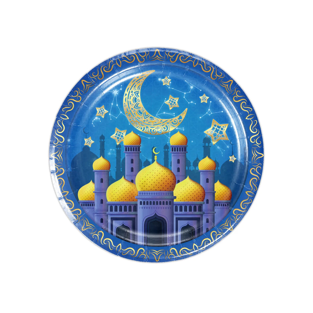 Eid Mubarak Plates Banner Balloon Tableware Ramadan Decoration