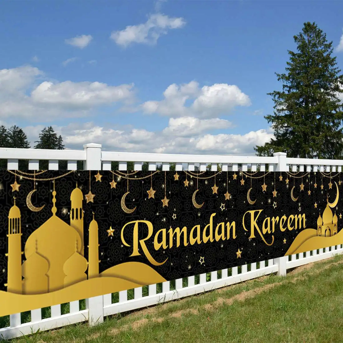 Eid Mubarak Outdoor Banner Flag Ramadan Decoration For Home