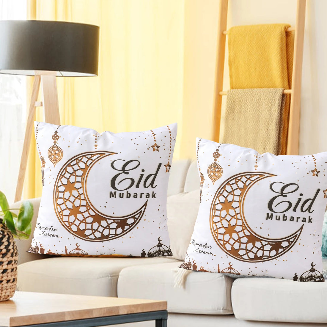 45cm Eid Mubarak Throw Pillow Case Cushion Cover