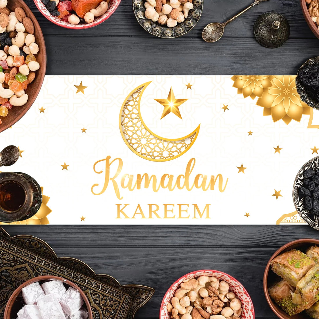 Ramadan Table Runner Eid Mubarak and Ramadan Decoration