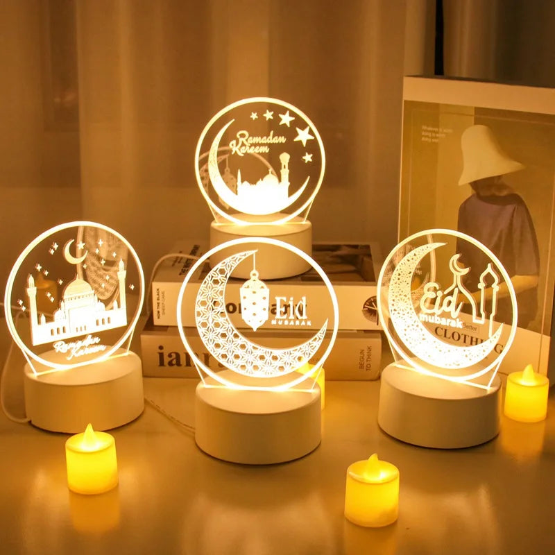 Eid Mubarak 3D Led Lamp Ramadan Night Light