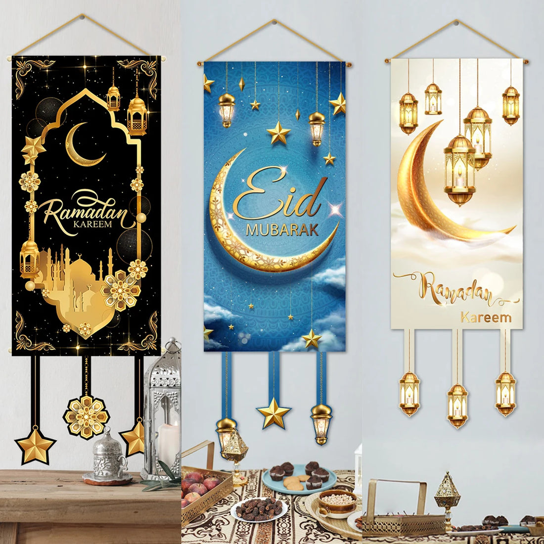 Hanging Flag  Ramadan Kareem Banner Eid Al-Fitr Gift