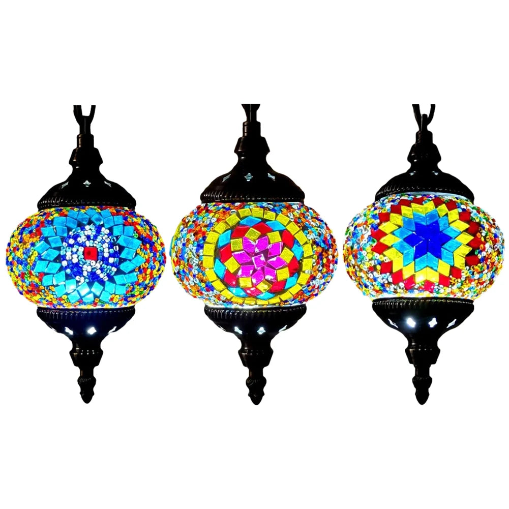 Turkish Moroccan Mosaic Handmade Mosaic Hanging Ceiling Lamp